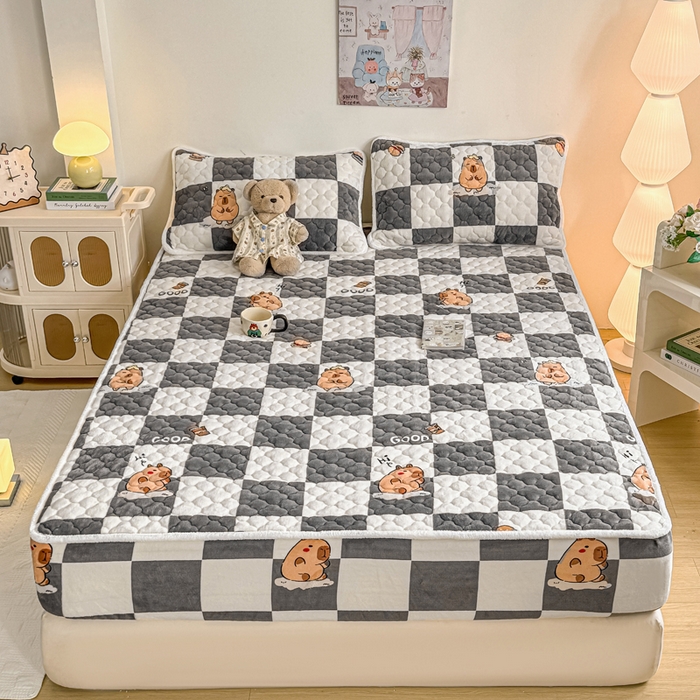 91家纺网 家纺一手货源 找家纺 小叮当家纺仓储工厂店 2025新款A类200g高克重牛奶绒印花夹棉床笠单品床笠床笠单件（提供买家秀） 顽皮巴拉