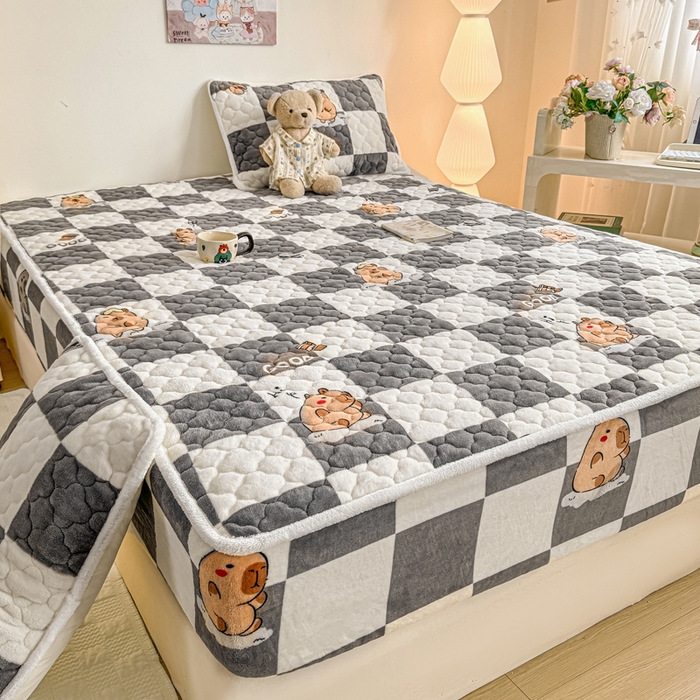 91家纺网 家纺一手货源 找家纺 小叮当家纺仓储工厂店 2025新款A类200g高克重牛奶绒印花夹棉床笠单品床笠床笠单件（提供买家秀） 顽皮巴拉