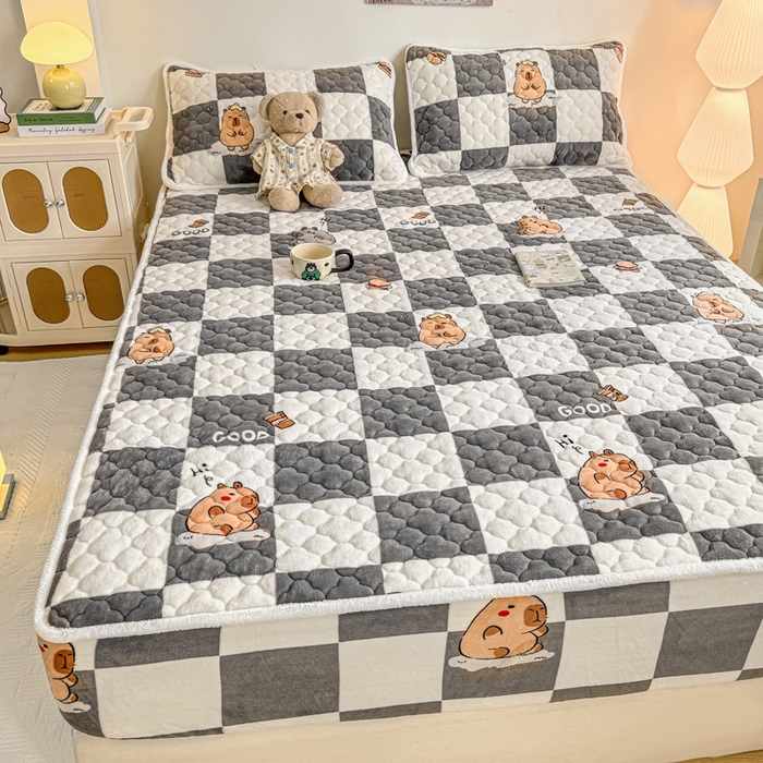 91家纺网 家纺一手货源 找家纺 小叮当家纺仓储工厂店 2025新款A类200g高克重牛奶绒印花夹棉床笠单品床笠床笠单件（提供买家秀） 顽皮巴拉