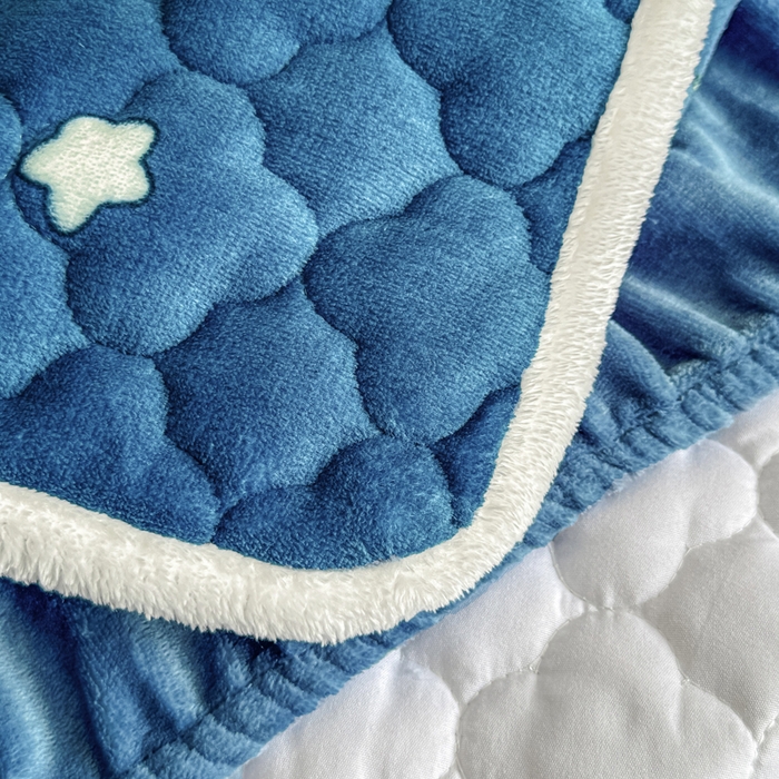 91家纺网 家纺一手货源 找家纺 小叮当家纺仓储工厂店 2025新款A类200g高克重牛奶绒印花夹棉床笠单品床笠床笠单件（提供买家秀） 星空月亮