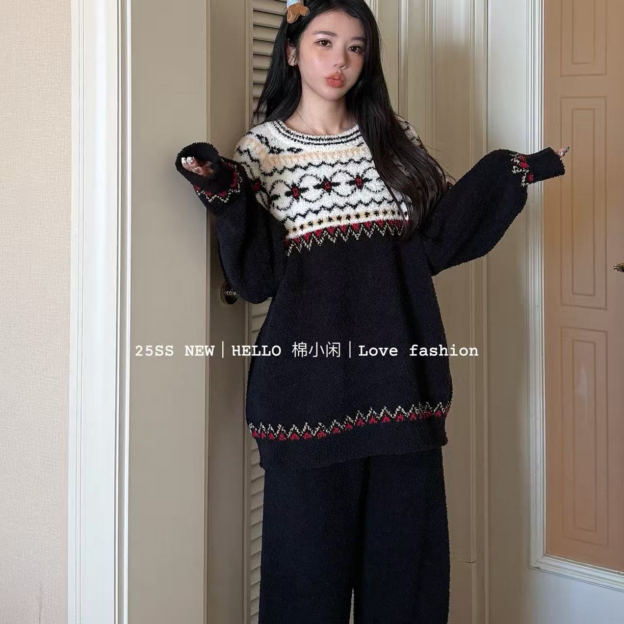 91家纺网 家纺一手货源 找家纺 妍景家居生活馆 2025新款软绵绵复古民族风套装 软绵绵 复古民族风-黑色