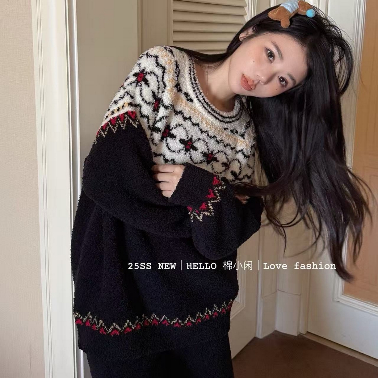 91家纺网 家纺一手货源 找家纺 妍景家居生活馆 2025新款软绵绵复古民族风套装 软绵绵 复古民族风-黑色