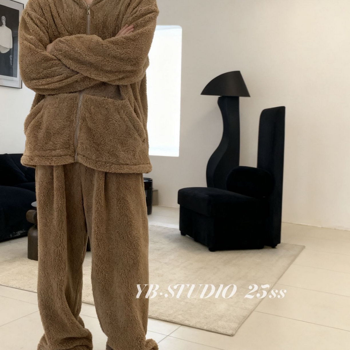 91家纺网 家纺一手货源 找家纺 （总）妍景家居生活馆 2025新款素色连帽拉链套装