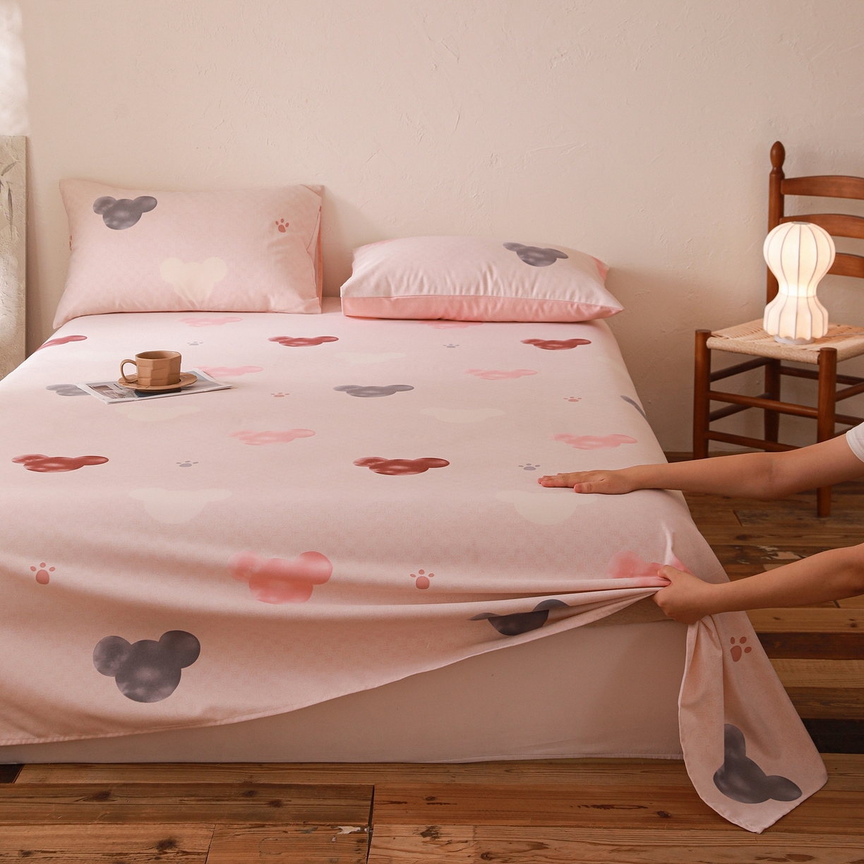 小叮当家纺仓储工厂店 (买家秀 爆款花型 不断货)2025新款良品磨毛单床单床单单件 粉熊宝贝