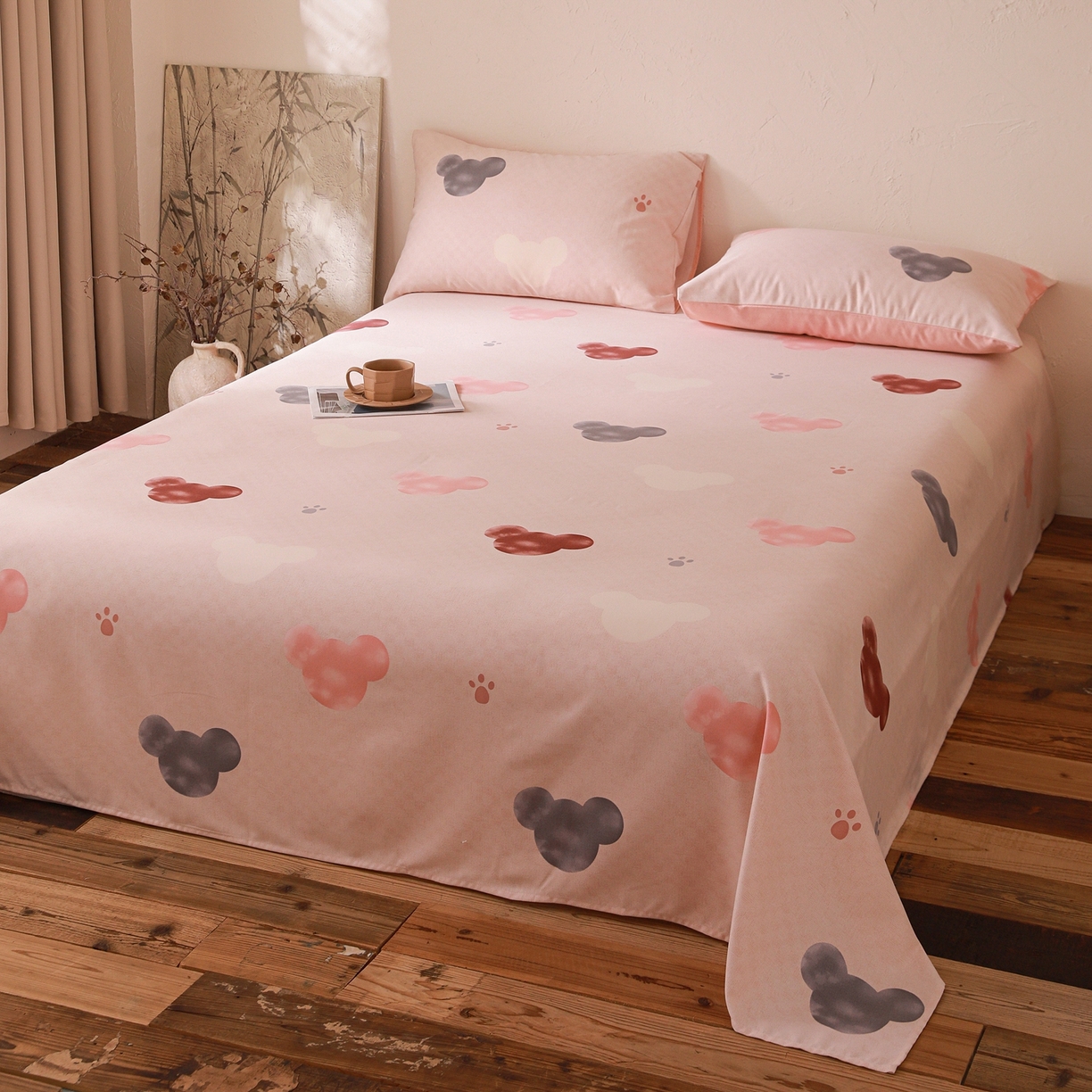 91家纺网 家纺一手货源 找家纺 小叮当家纺仓储工厂店 (买家秀 爆款花型 不断货)2025新款良品磨毛单床单床单单件 粉熊宝贝