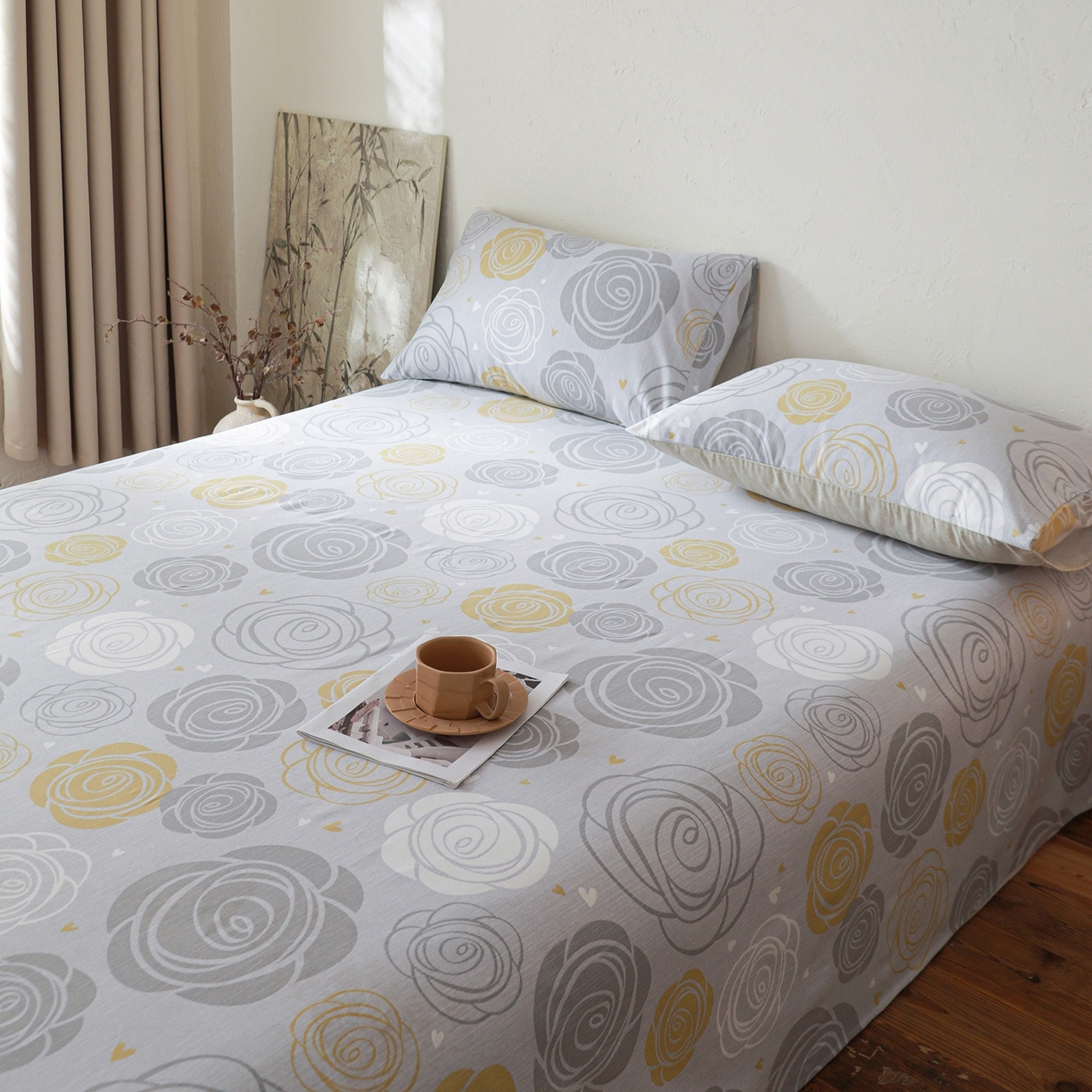 91家纺网 家纺一手货源 找家纺 小叮当家纺仓储工厂店 (买家秀 爆款花型 不断货)2025新款良品磨毛单床单床单单件 花韵