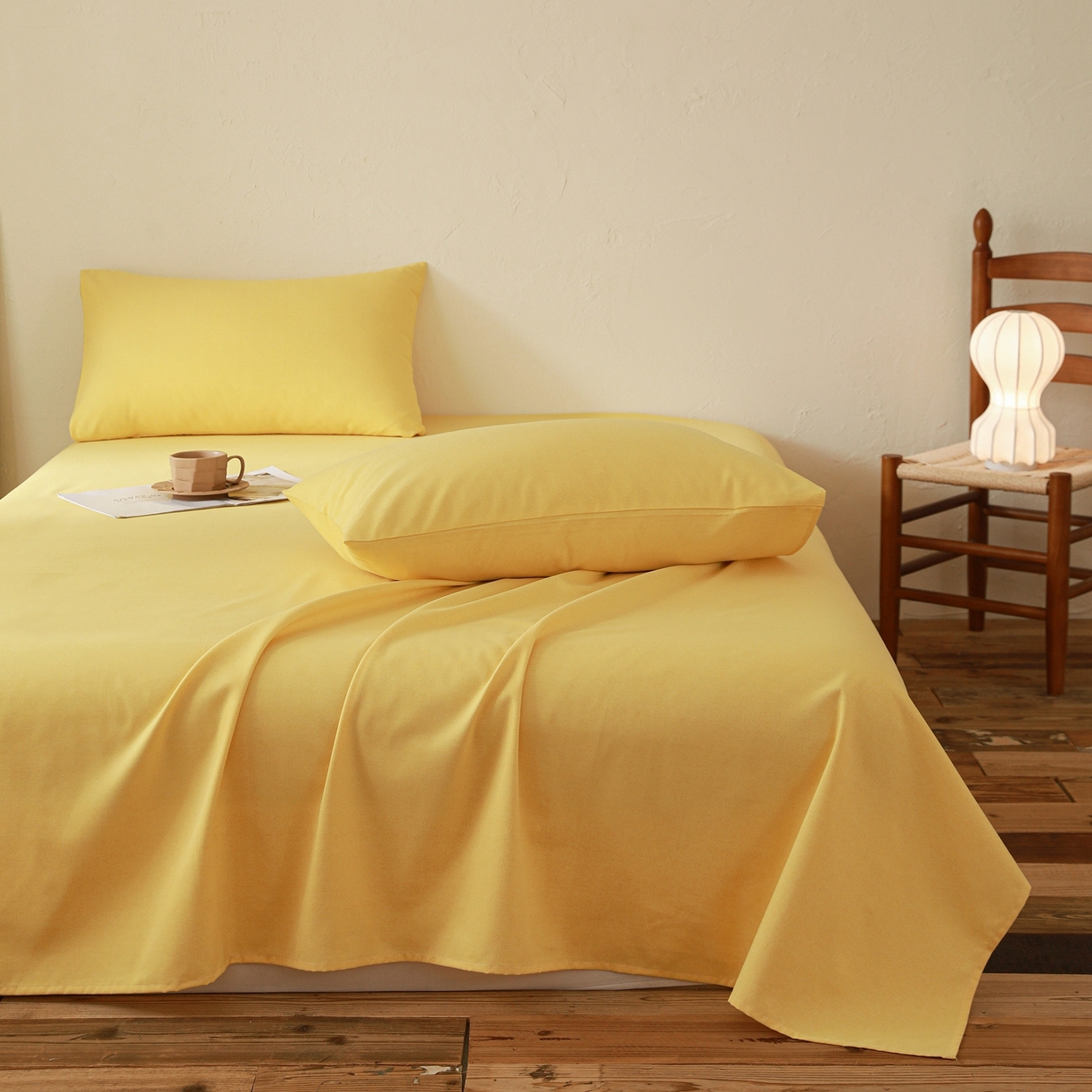 91家纺网 家纺一手货源 找家纺 小叮当家纺仓储工厂店 (买家秀 爆款花型 不断货)2025新款良品磨毛单床单床单单件 肌理黄