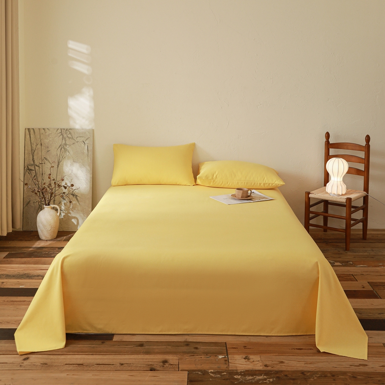 91家纺网 家纺一手货源 找家纺 小叮当家纺仓储工厂店 (买家秀 爆款花型 不断货)2025新款良品磨毛单床单床单单件 肌理黄