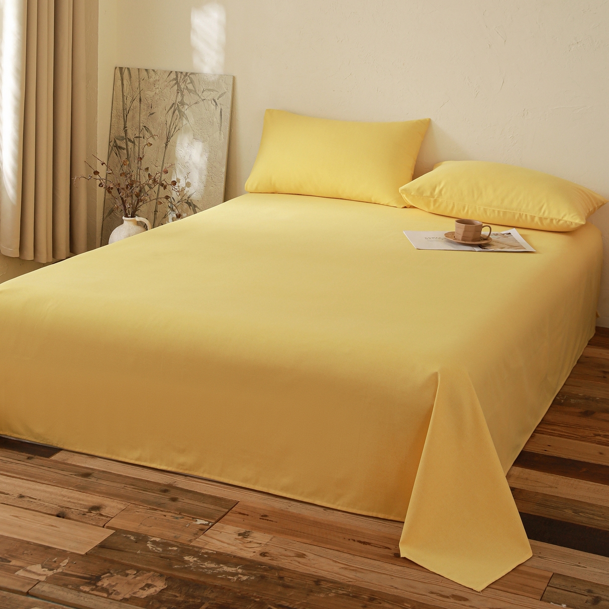 91家纺网 家纺一手货源 找家纺 小叮当家纺仓储工厂店 (买家秀 爆款花型 不断货)2025新款良品磨毛单床单床单单件 肌理黄