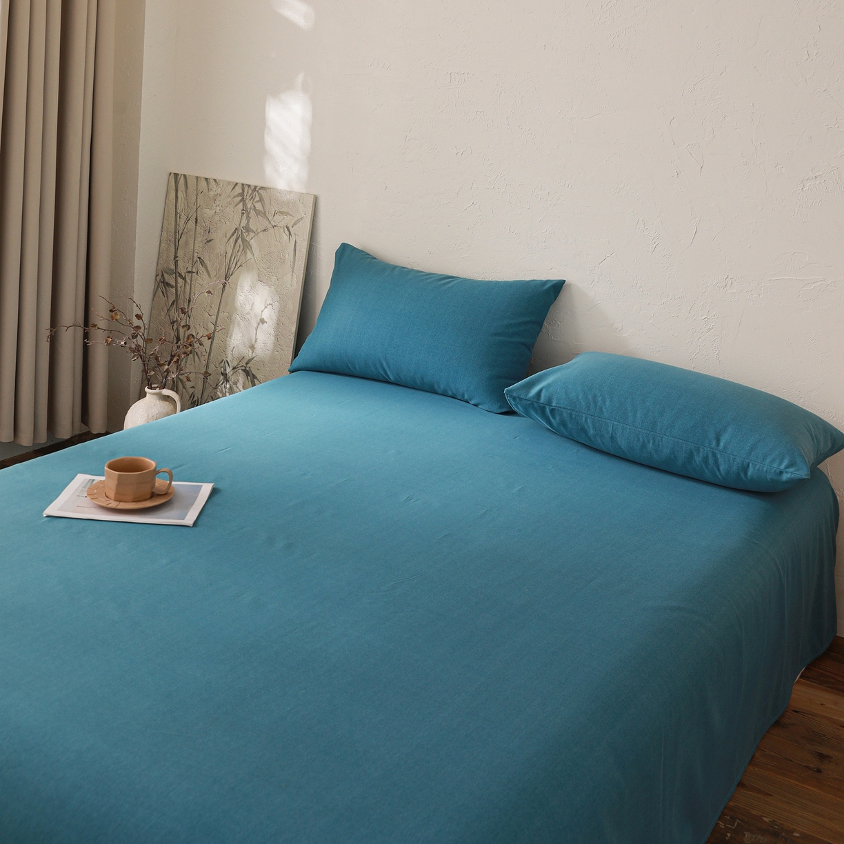 91家纺网 家纺一手货源 找家纺 小叮当家纺仓储工厂店 (买家秀 爆款花型 不断货)2025新款良品磨毛单床单床单单件 肌理蓝