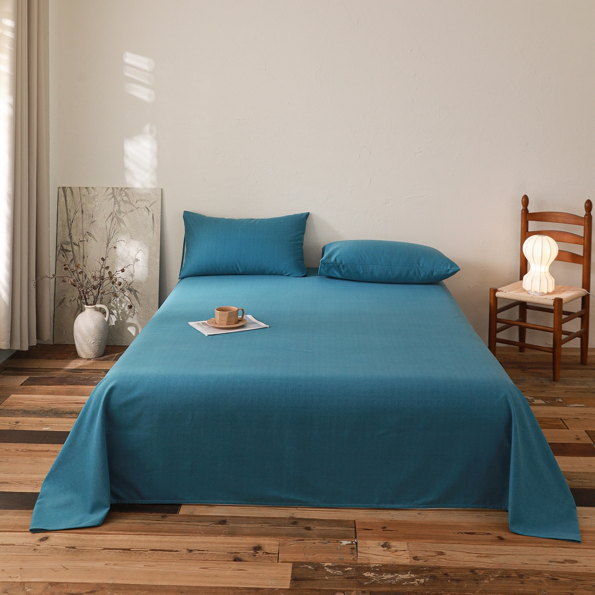 91家纺网 家纺一手货源 找家纺 小叮当家纺仓储工厂店 (买家秀 爆款花型 不断货)2025新款良品磨毛单床单床单单件 肌理蓝