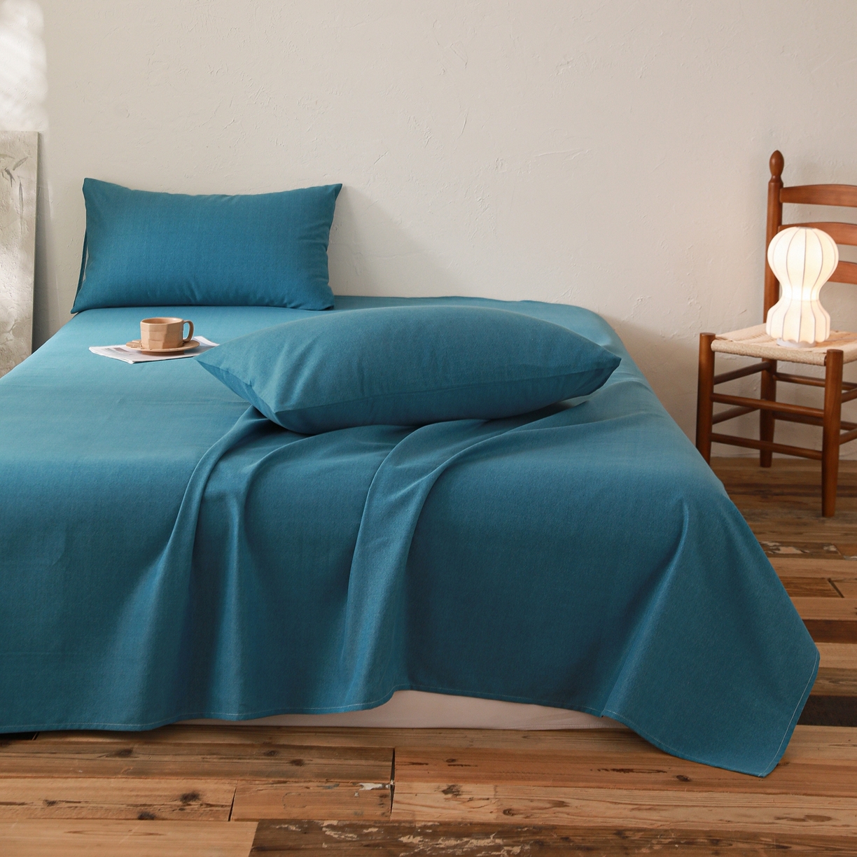 91家纺网 家纺一手货源 找家纺 小叮当家纺仓储工厂店 (买家秀 爆款花型 不断货)2025新款良品磨毛单床单床单单件 肌理蓝