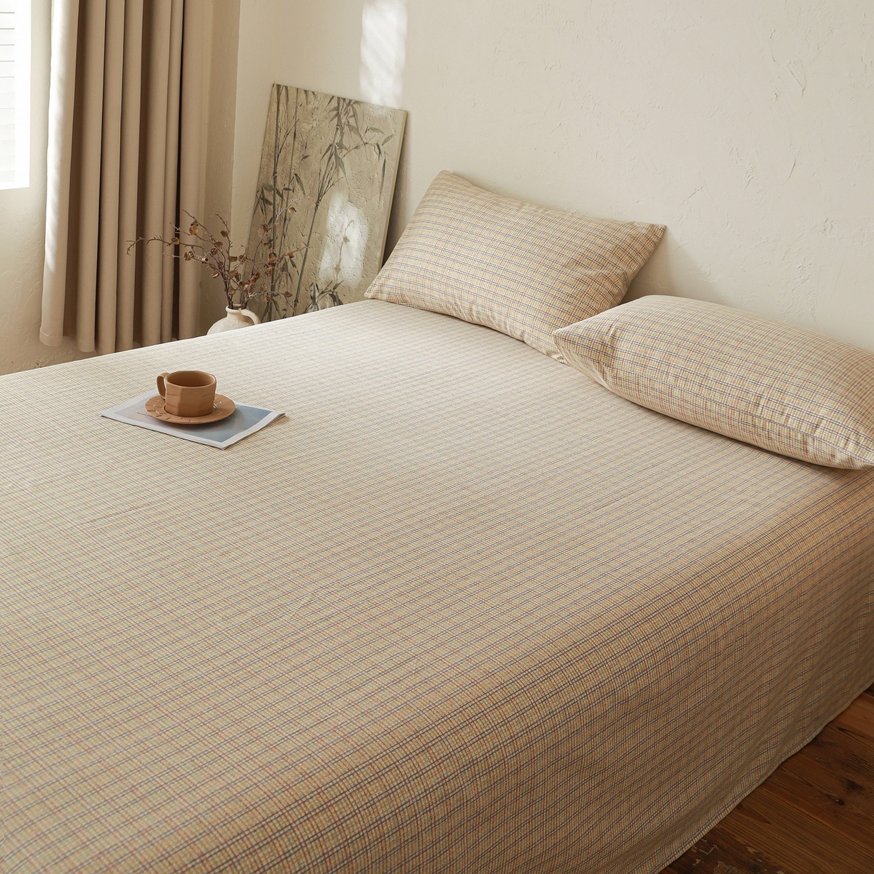 91家纺网 家纺一手货源 找家纺 小叮当家纺仓储工厂店 (买家秀 爆款花型 不断货)2025新款良品磨毛单床单床单单件 律动格