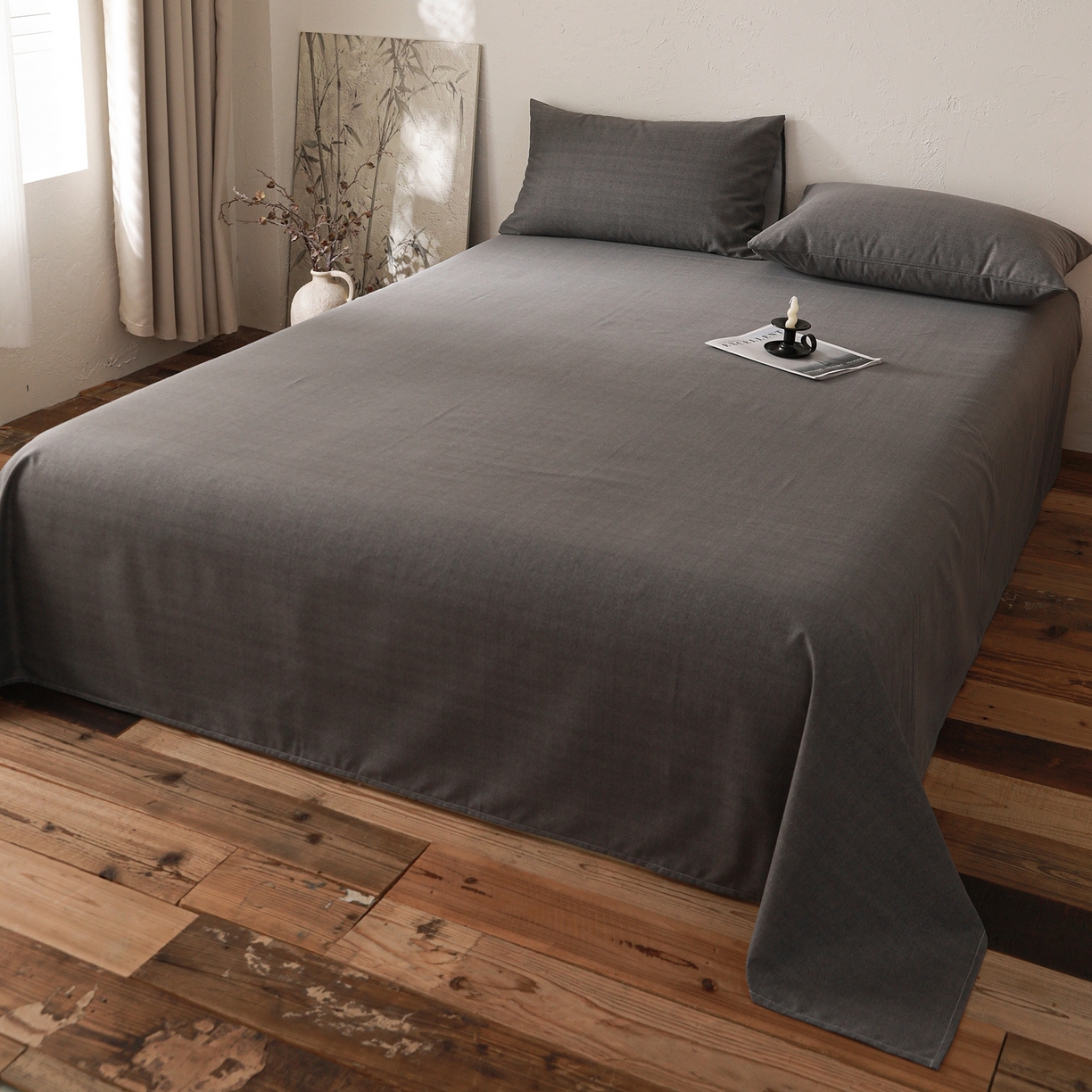 91家纺网 家纺一手货源 找家纺 小叮当家纺仓储工厂店 (买家秀 爆款花型 不断货)2025新款良品磨毛单床单床单单件 玄夜灰