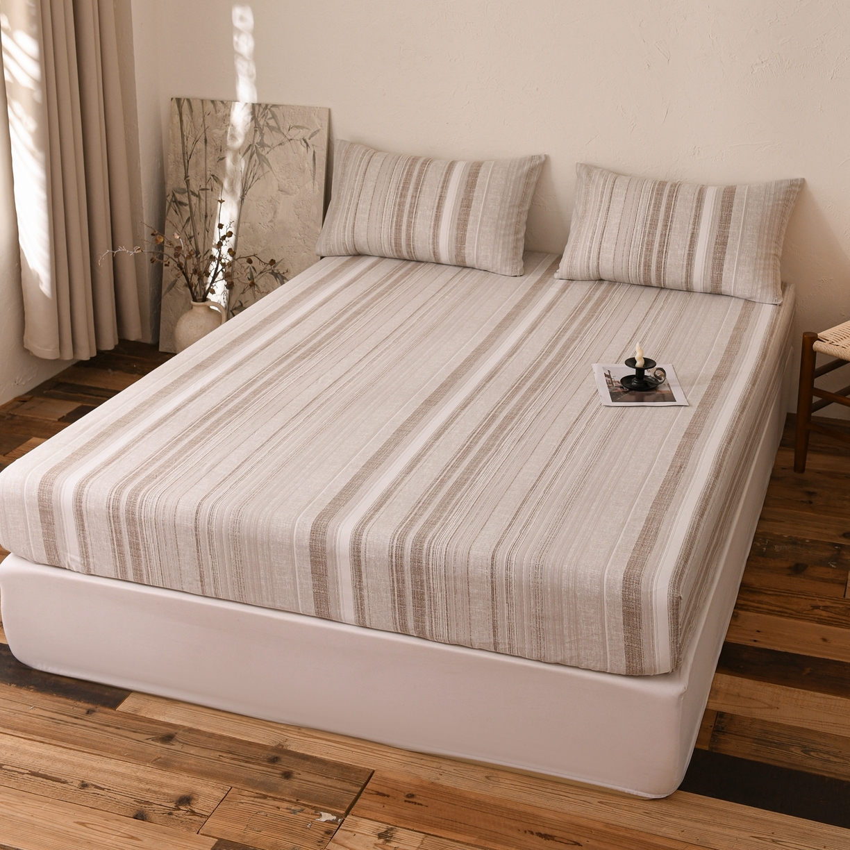 91家纺网 家纺一手货源 找家纺 小叮当家纺仓储工厂店 (买家秀 爆款花型 不断货)2025新款良品磨毛单床笠床笠单件 流沙灰