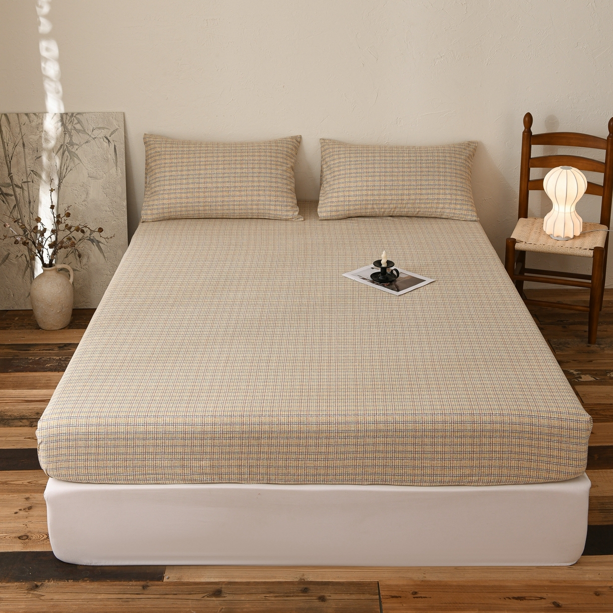 91家纺网 家纺一手货源 找家纺 小叮当家纺仓储工厂店 (买家秀 爆款花型 不断货)2025新款良品磨毛单床笠床笠单件 律动格