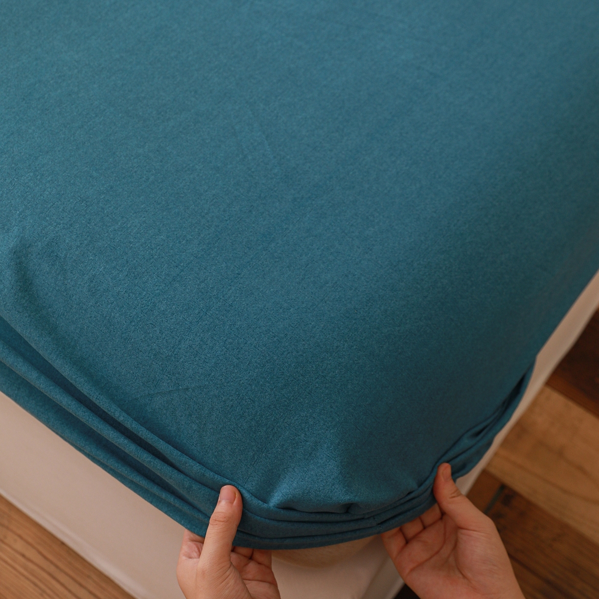 小叮当家纺仓储工厂店 (买家秀 爆款花型 不断货)2025新款良品磨毛单床笠床笠单件 肌理蓝