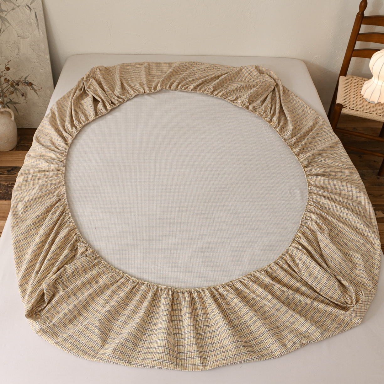 91家纺网 家纺一手货源 找家纺 小叮当家纺仓储工厂店 (买家秀 爆款花型 不断货)2025新款良品磨毛单床笠床笠单件 律动格