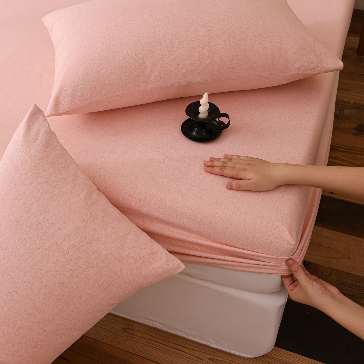 91家纺网 家纺一手货源 找家纺 小叮当家纺仓储工厂店 (买家秀 爆款花型 不断货)2025新款良品磨毛单床笠床笠单件 肌理粉