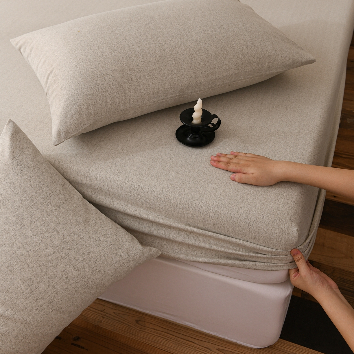 91家纺网 家纺一手货源 找家纺 小叮当家纺仓储工厂店 (买家秀 爆款花型 不断货)2025新款良品磨毛单床笠床笠单件 肌理灰