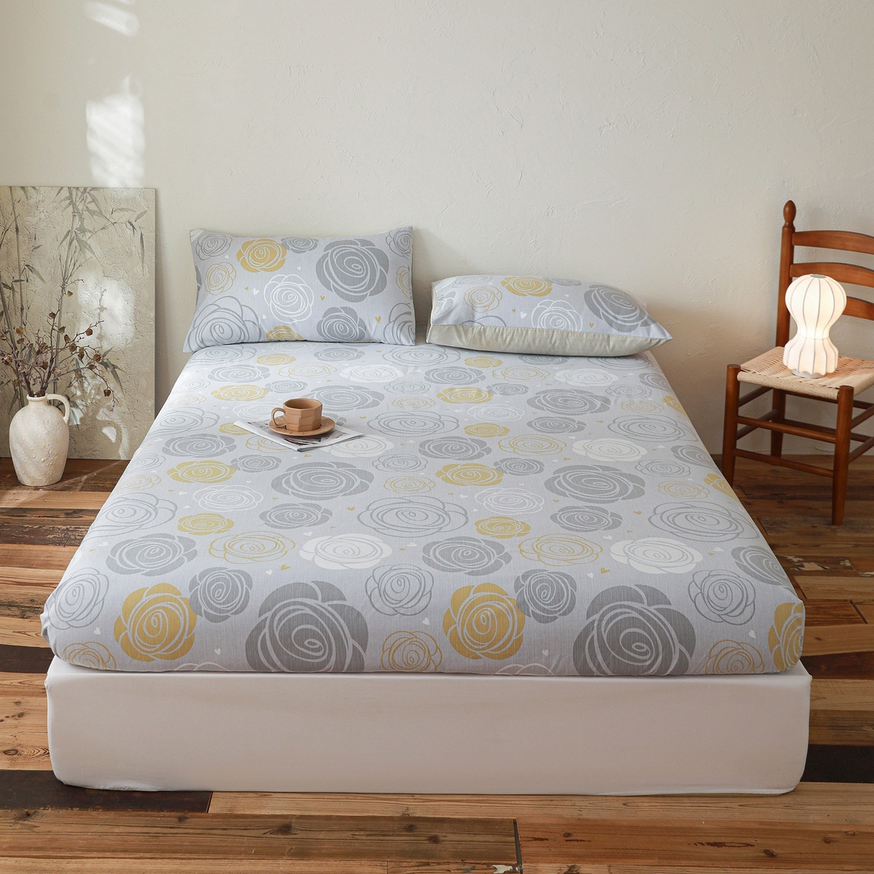 91家纺网 家纺一手货源 找家纺 小叮当家纺仓储工厂店 (买家秀 爆款花型 不断货)2025新款良品磨毛单床笠床笠单件 花韵