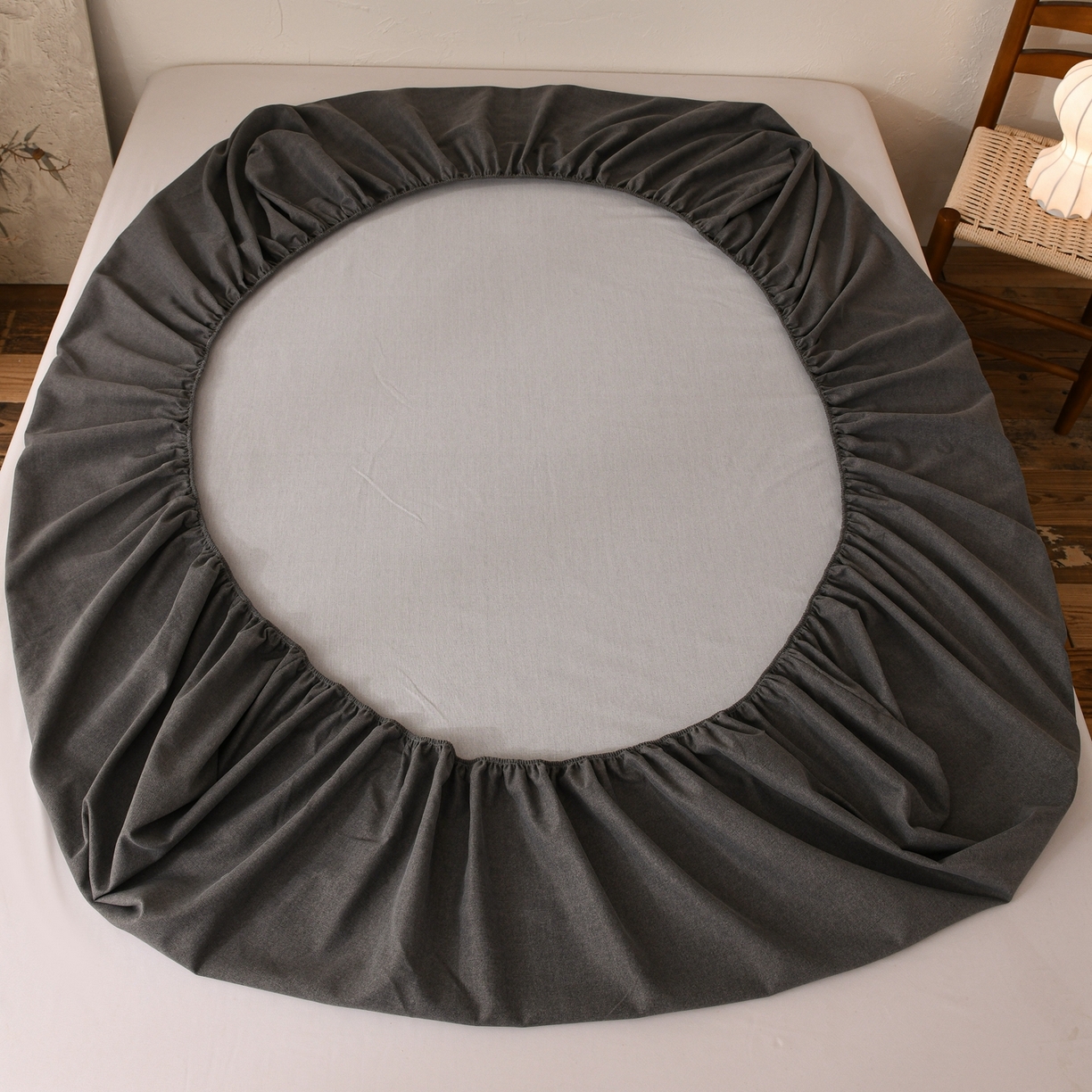 91家纺网 家纺一手货源 找家纺 小叮当家纺仓储工厂店 (买家秀 爆款花型 不断货)2025新款良品磨毛单床笠床笠单件 玄夜灰