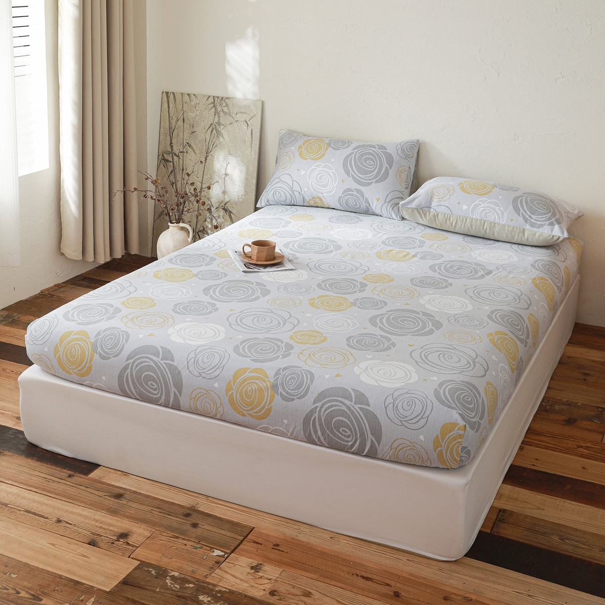 91家纺网 家纺一手货源 找家纺 小叮当家纺仓储工厂店 (买家秀 爆款花型 不断货)2025新款良品磨毛单床笠床笠单件 花韵