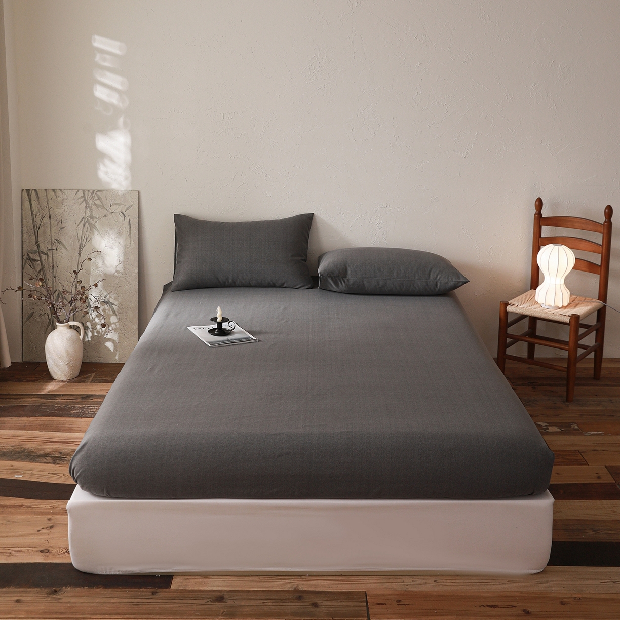 91家纺网 家纺一手货源 找家纺 小叮当家纺仓储工厂店 (买家秀 爆款花型 不断货)2025新款良品磨毛单床笠床笠单件 玄夜灰