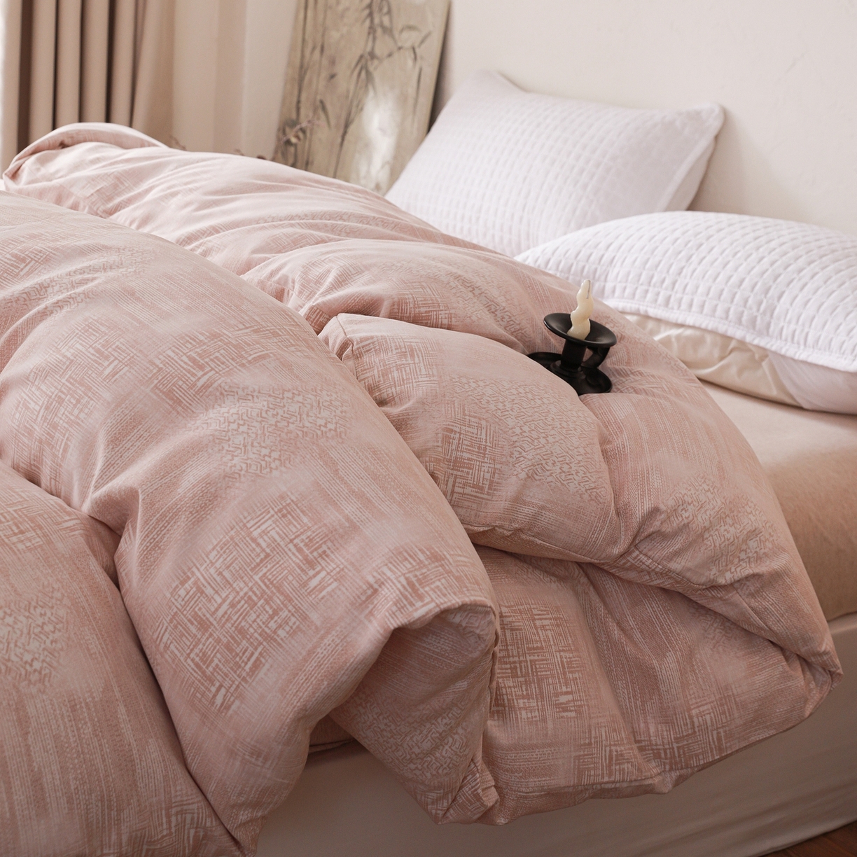 小叮当家纺仓储工厂店 (买家秀 爆款花型 不断货)2025新款良品磨毛单被套被套单件 雾影粉