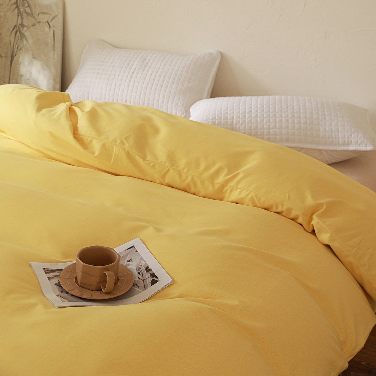 91家纺网 家纺一手货源 找家纺 小叮当家纺仓储工厂店 (买家秀 爆款花型 不断货)2025新款良品磨毛单被套被套单件 肌理黄