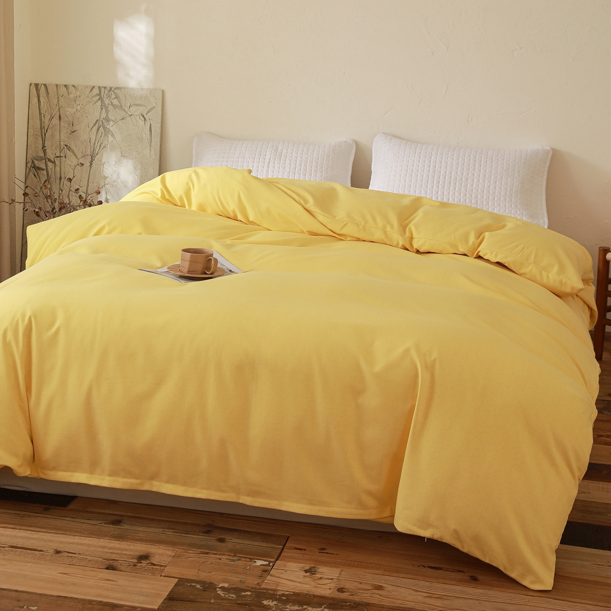 91家纺网 家纺一手货源 找家纺 小叮当家纺仓储工厂店 (买家秀 爆款花型 不断货)2025新款良品磨毛单被套被套单件 肌理黄