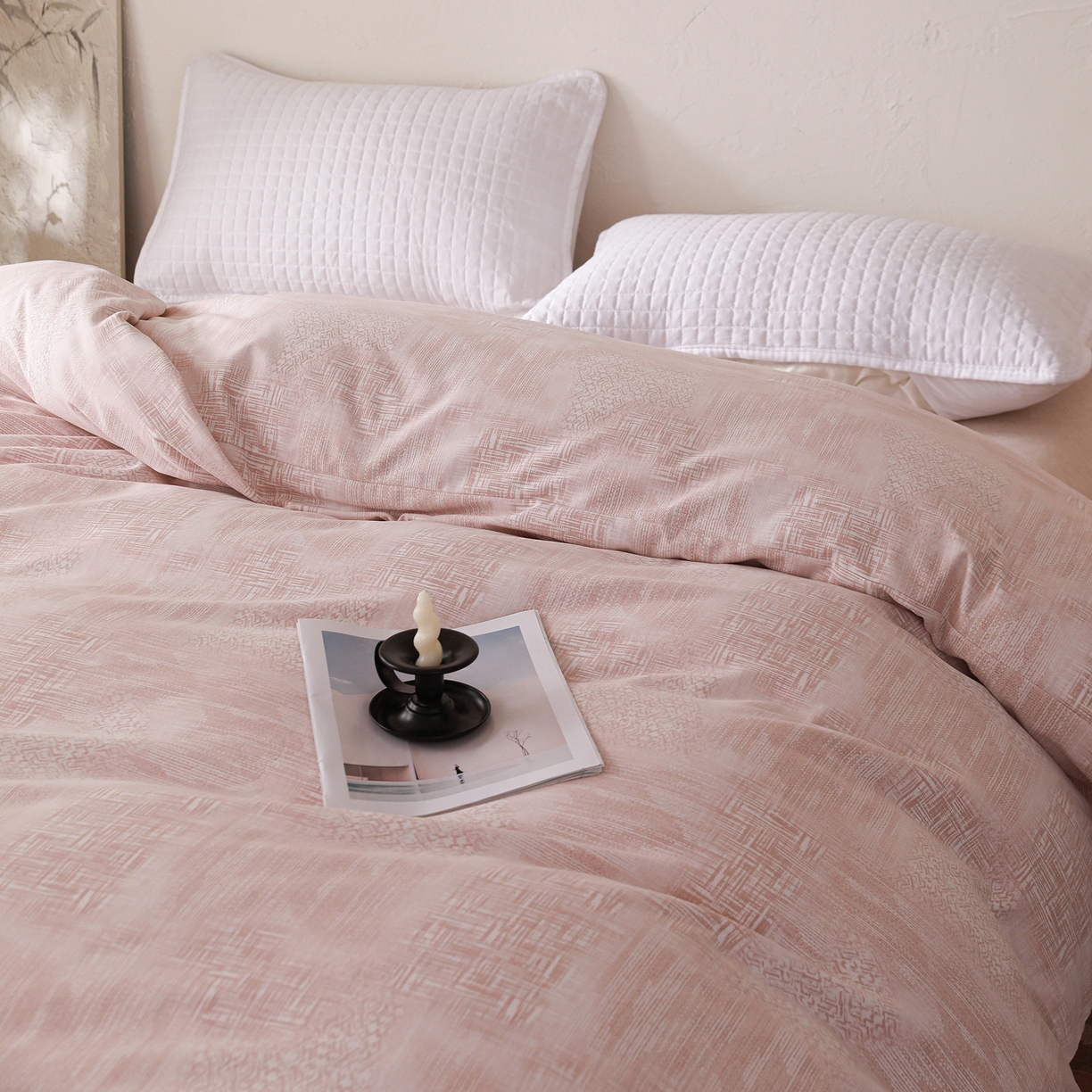 91家纺网 家纺一手货源 找家纺 小叮当家纺仓储工厂店 (买家秀 爆款花型 不断货)2025新款良品磨毛单被套被套单件 雾影粉