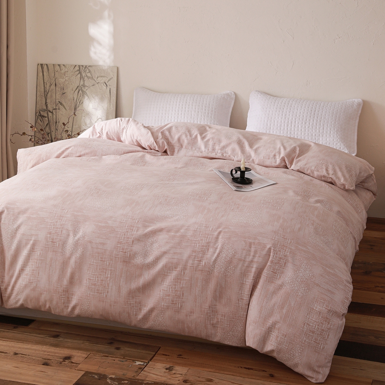 91家纺网 家纺一手货源 找家纺 小叮当家纺仓储工厂店 (买家秀 爆款花型 不断货)2025新款良品磨毛单被套被套单件 雾影粉