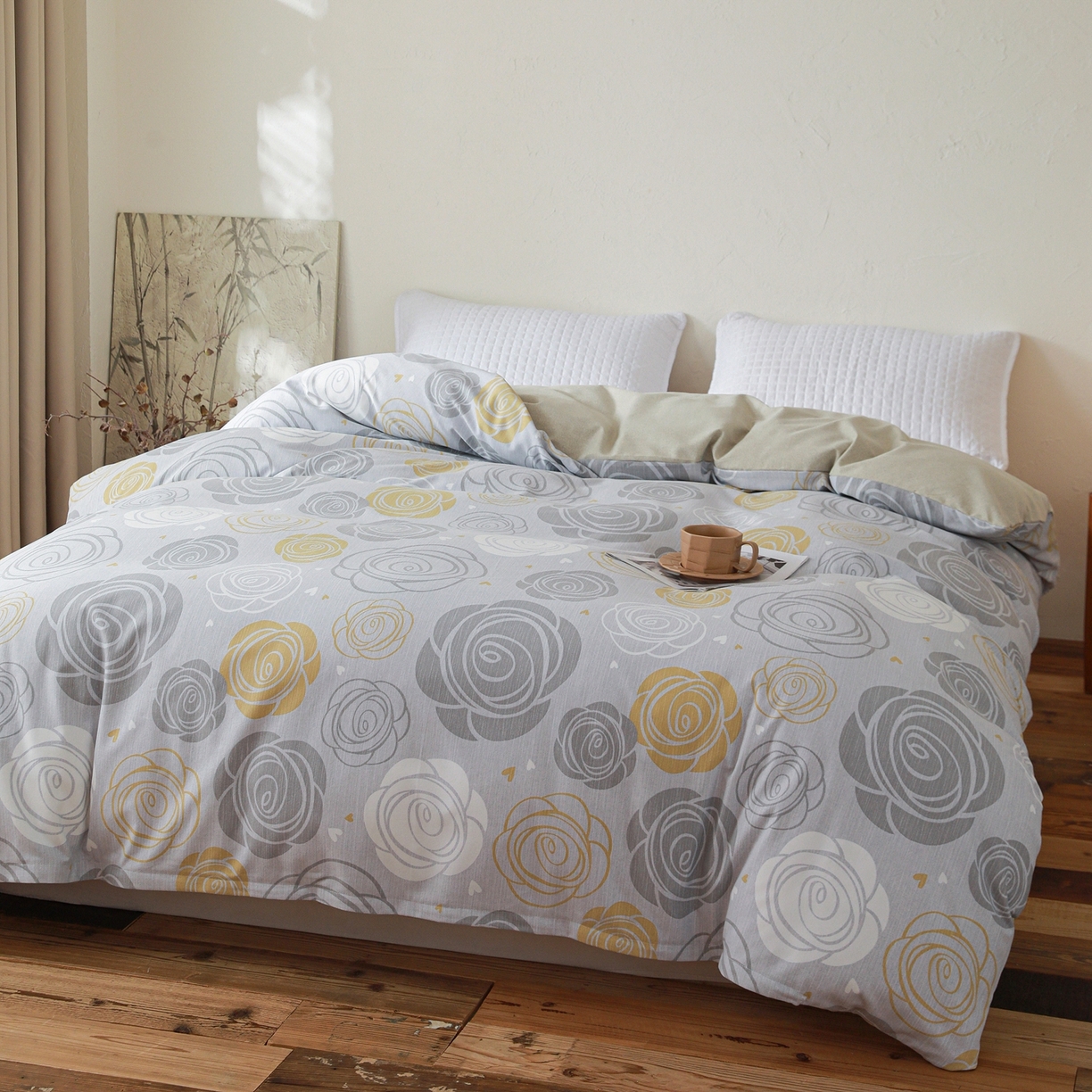 91家纺网 家纺一手货源 找家纺 小叮当家纺仓储工厂店 (买家秀 爆款花型 不断货)2025新款良品磨毛单被套被套单件 花韵