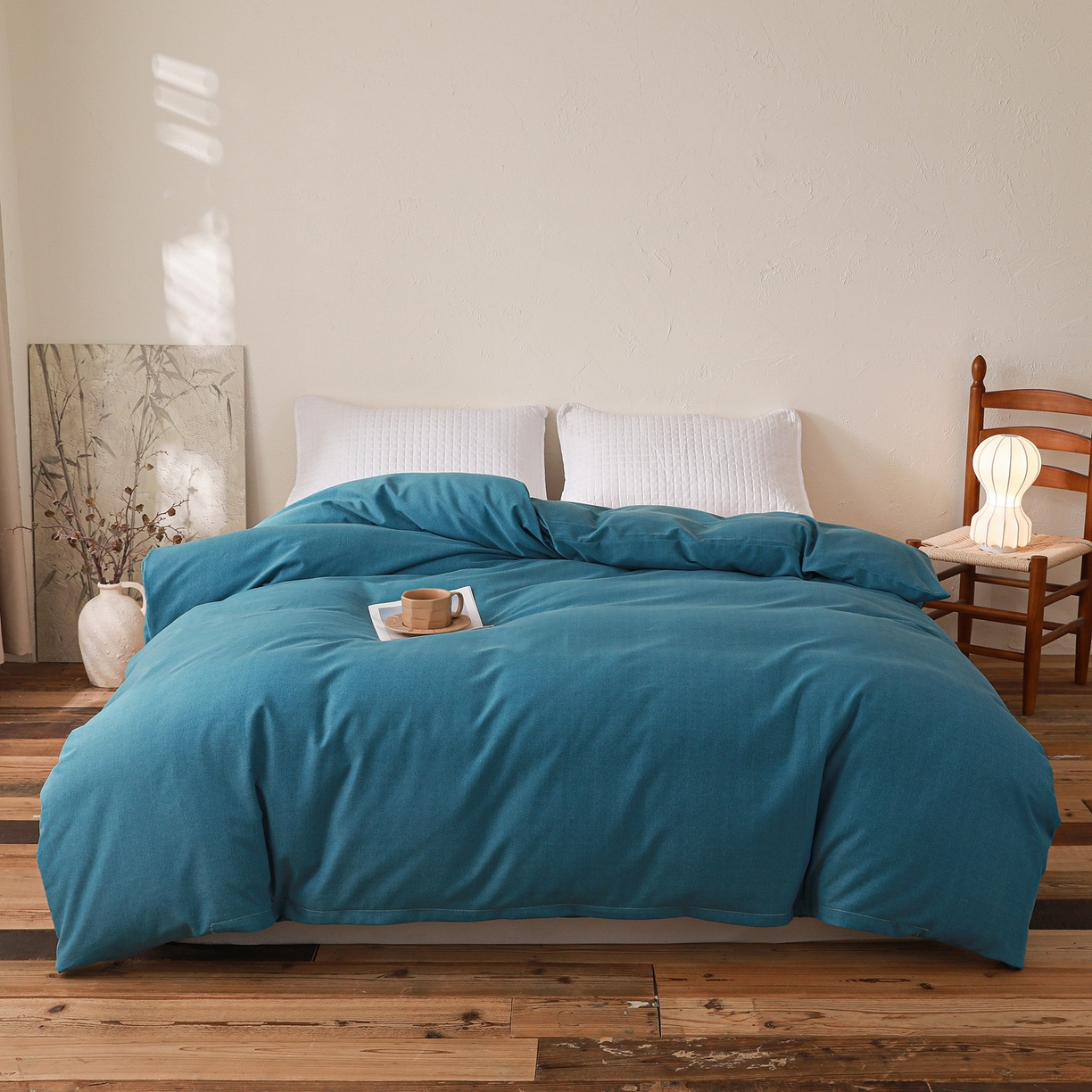 91家纺网 家纺一手货源 找家纺 小叮当家纺仓储工厂店 (买家秀 爆款花型 不断货)2025新款良品磨毛单被套被套单件 肌理蓝