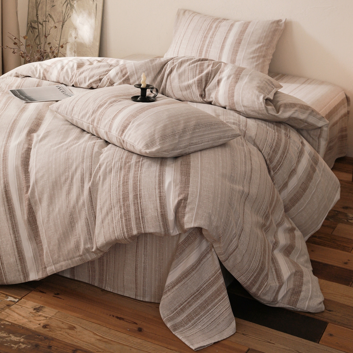 91家纺网 家纺一手货源 找家纺 小叮当家纺仓储工厂店 (买家秀 爆款花型 不断货)2025秋冬新款亲肤舒适良品磨毛四件套 流沙灰