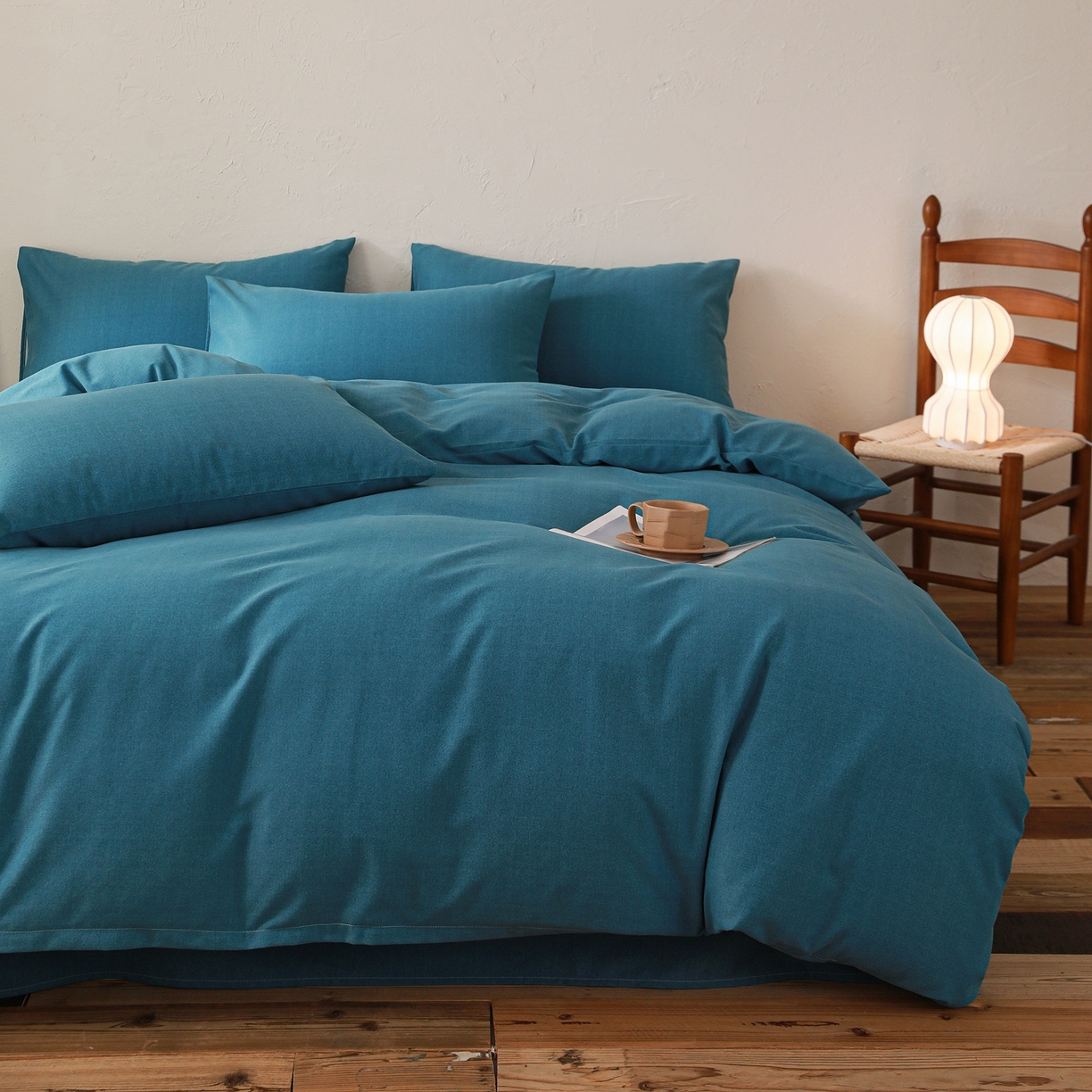 小叮当家纺仓储工厂店 (买家秀 爆款花型 不断货)2025秋冬新款亲肤舒适良品磨毛四件套 肌理蓝