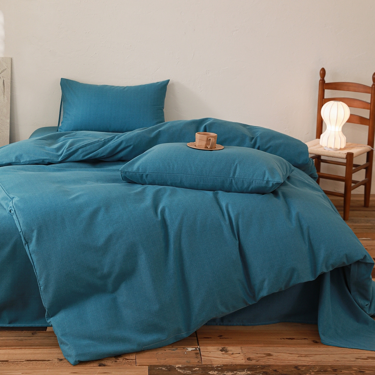 91家纺网 家纺一手货源 找家纺 小叮当家纺仓储工厂店 (买家秀 爆款花型 不断货)2025秋冬新款亲肤舒适良品磨毛四件套 肌理蓝