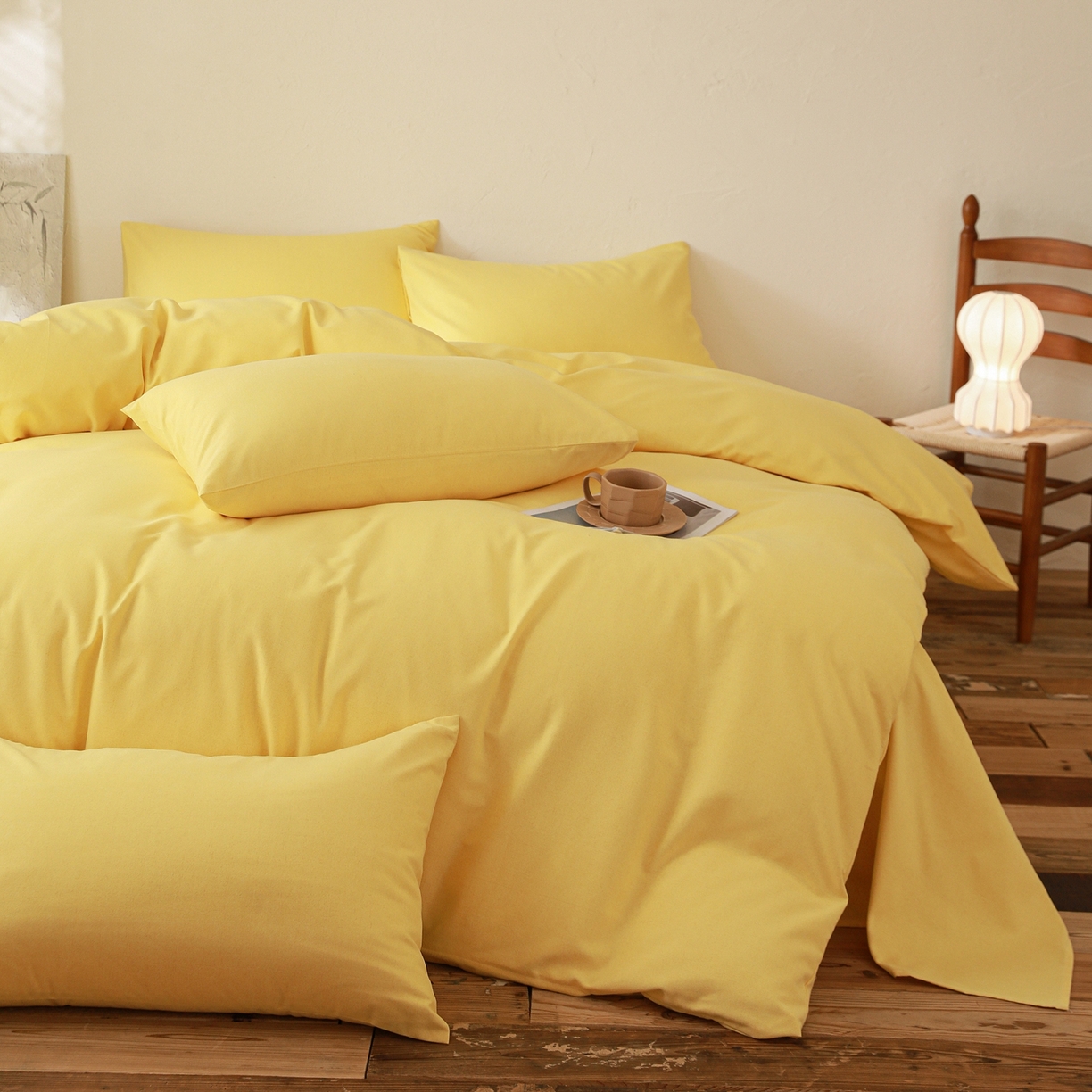 91家纺网 家纺一手货源 找家纺 小叮当家纺仓储工厂店 (买家秀 爆款花型 不断货)2025秋冬新款亲肤舒适良品磨毛四件套 肌理黄