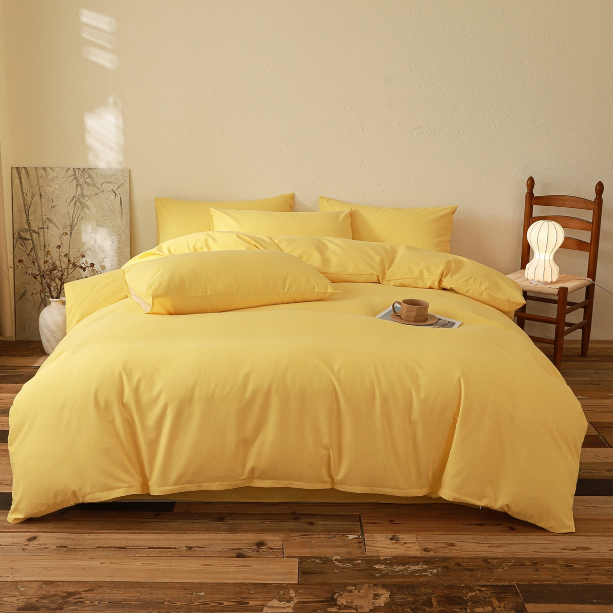 91家纺网 家纺一手货源 找家纺 小叮当家纺仓储工厂店 (买家秀 爆款花型 不断货)2025秋冬新款亲肤舒适良品磨毛四件套 肌理黄