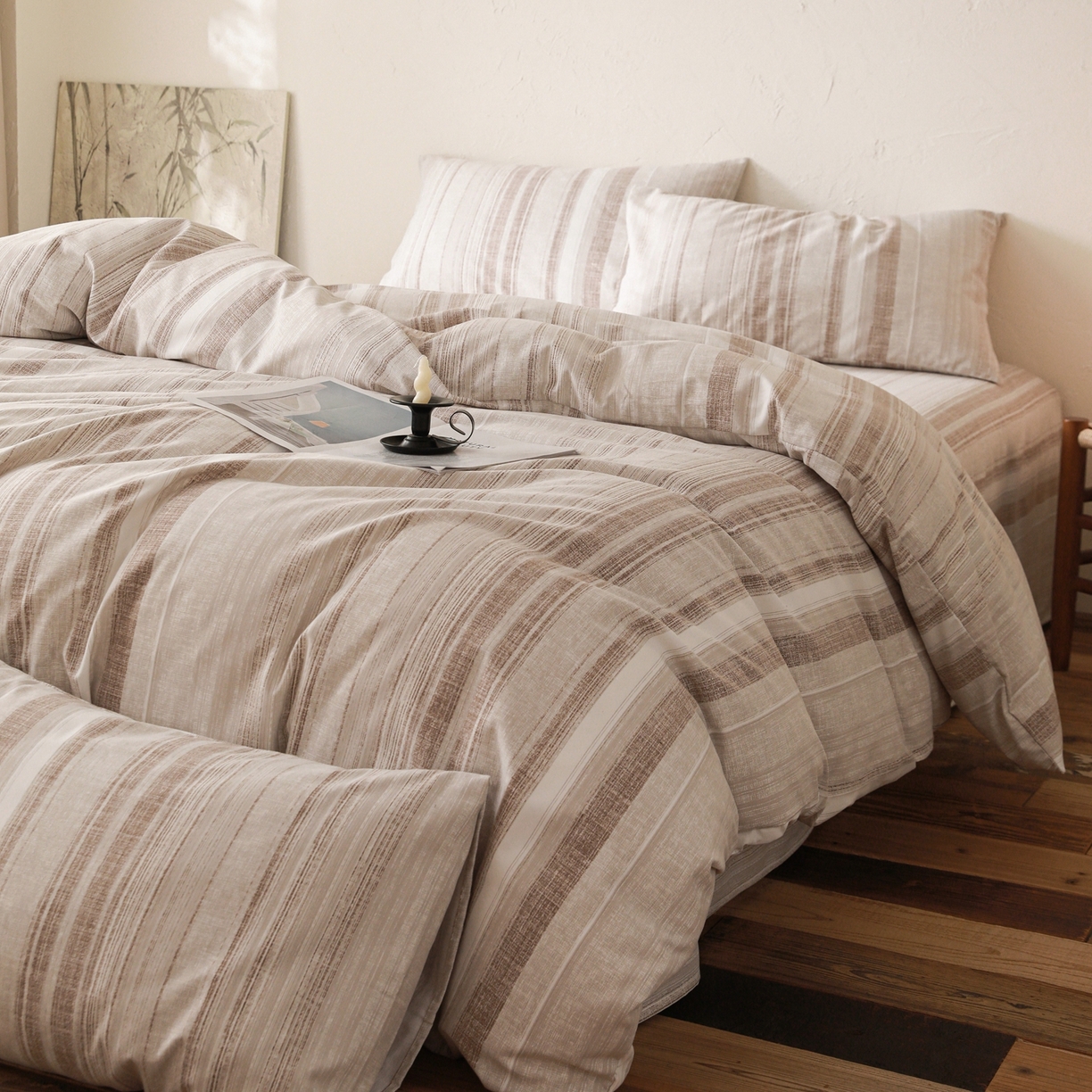 91家纺网 家纺一手货源 找家纺 小叮当家纺仓储工厂店 (买家秀 爆款花型 不断货)2025秋冬新款亲肤舒适良品磨毛四件套 流沙灰