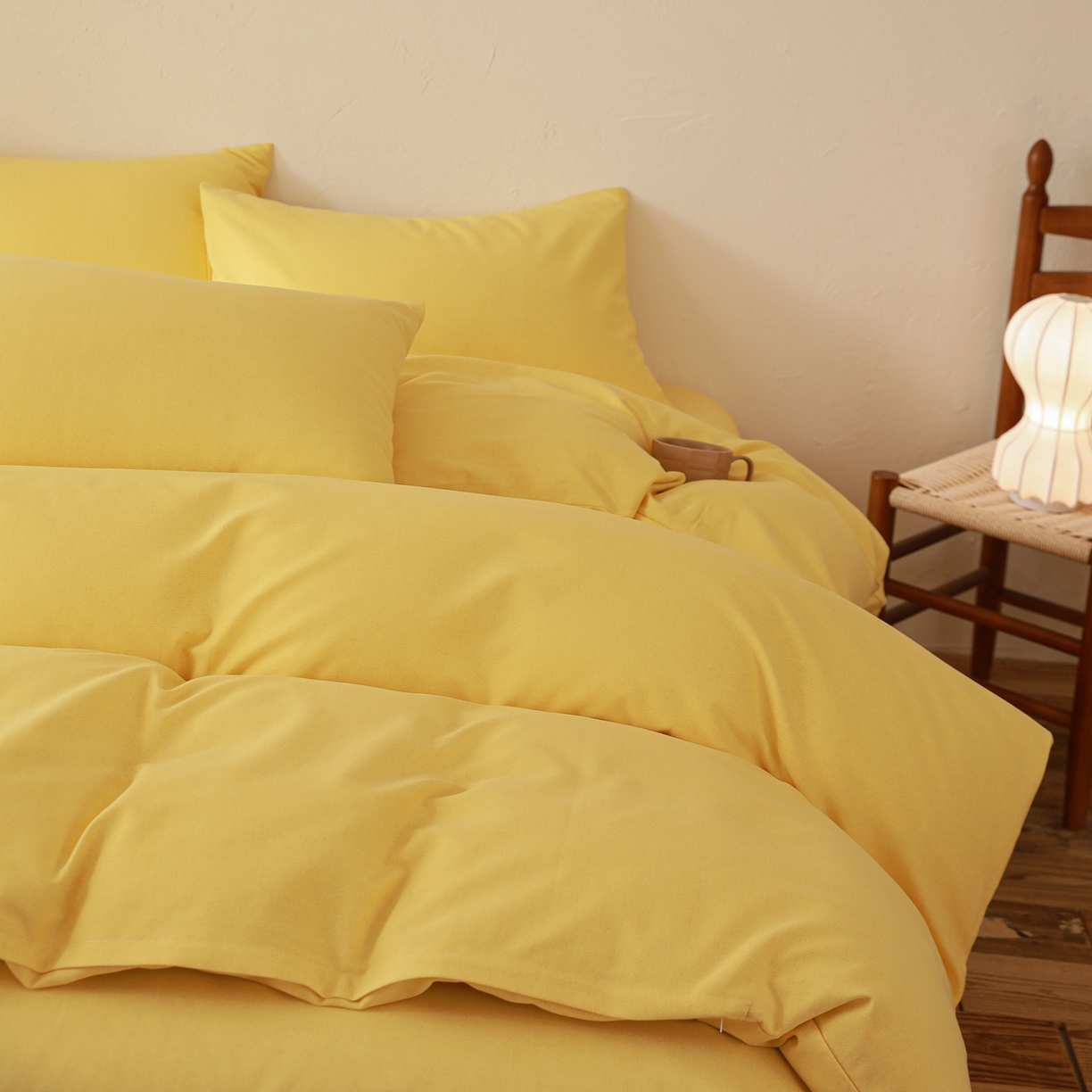 91家纺网 家纺一手货源 找家纺 小叮当家纺仓储工厂店 (买家秀 爆款花型 不断货)2025秋冬新款亲肤舒适良品磨毛四件套 肌理黄