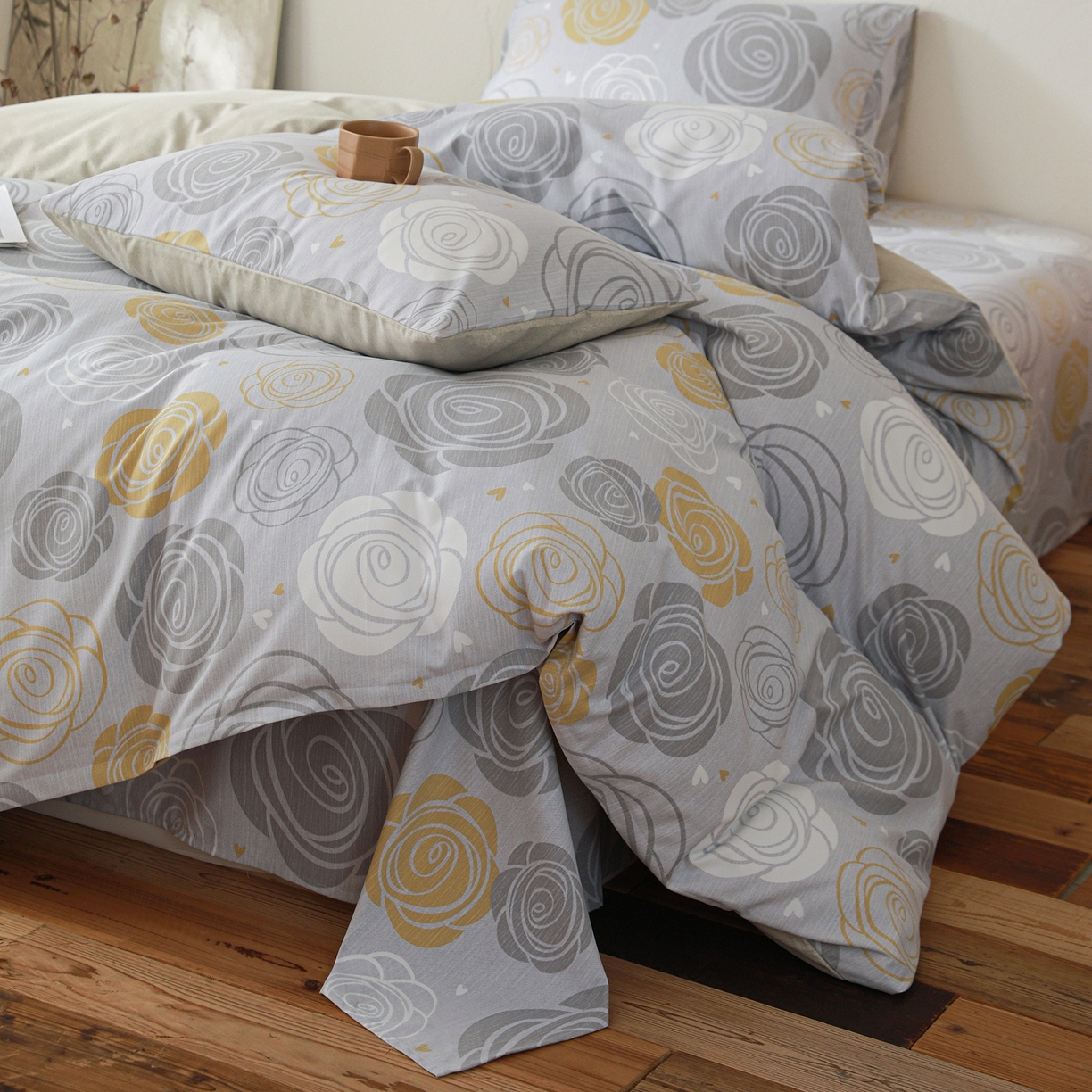 91家纺网 家纺一手货源 找家纺 小叮当家纺仓储工厂店 (买家秀 爆款花型 不断货)2025秋冬新款亲肤舒适良品磨毛四件套 花韵