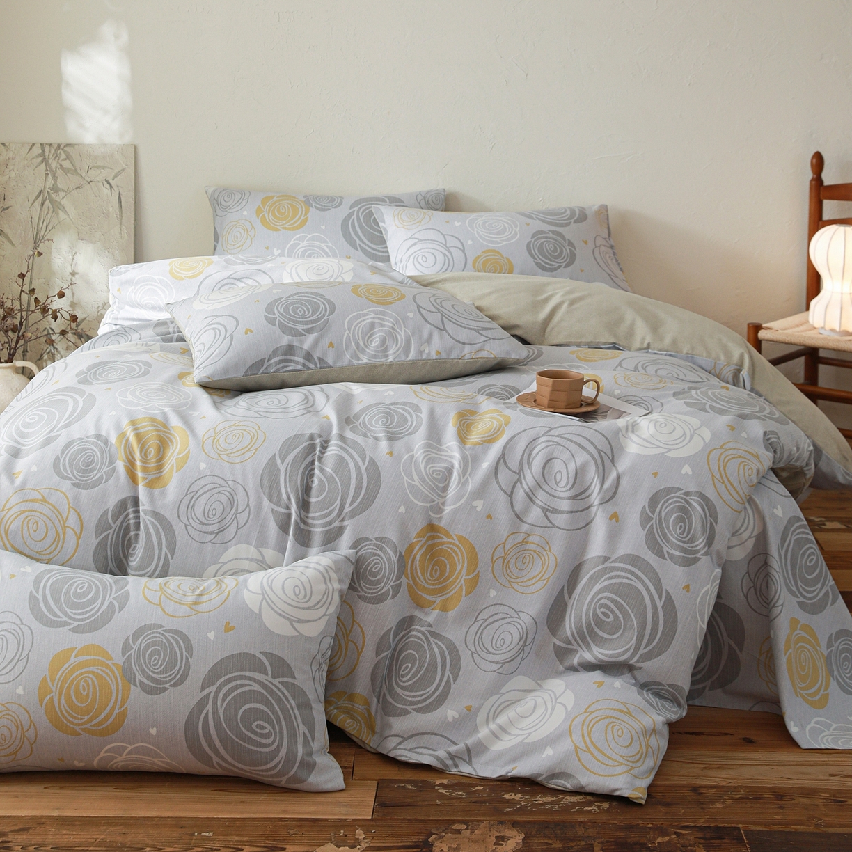 91家纺网 家纺一手货源 找家纺 小叮当家纺仓储工厂店 (买家秀 爆款花型 不断货)2025秋冬新款亲肤舒适良品磨毛四件套 花韵