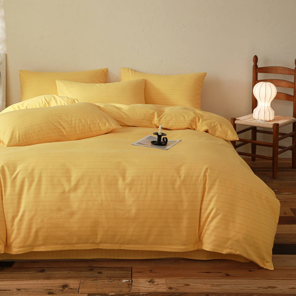 小叮当家纺仓储工厂店 (买家秀 爆款花型 不断货)2025秋冬新款亲肤舒适良品磨毛四件套 织梦黄