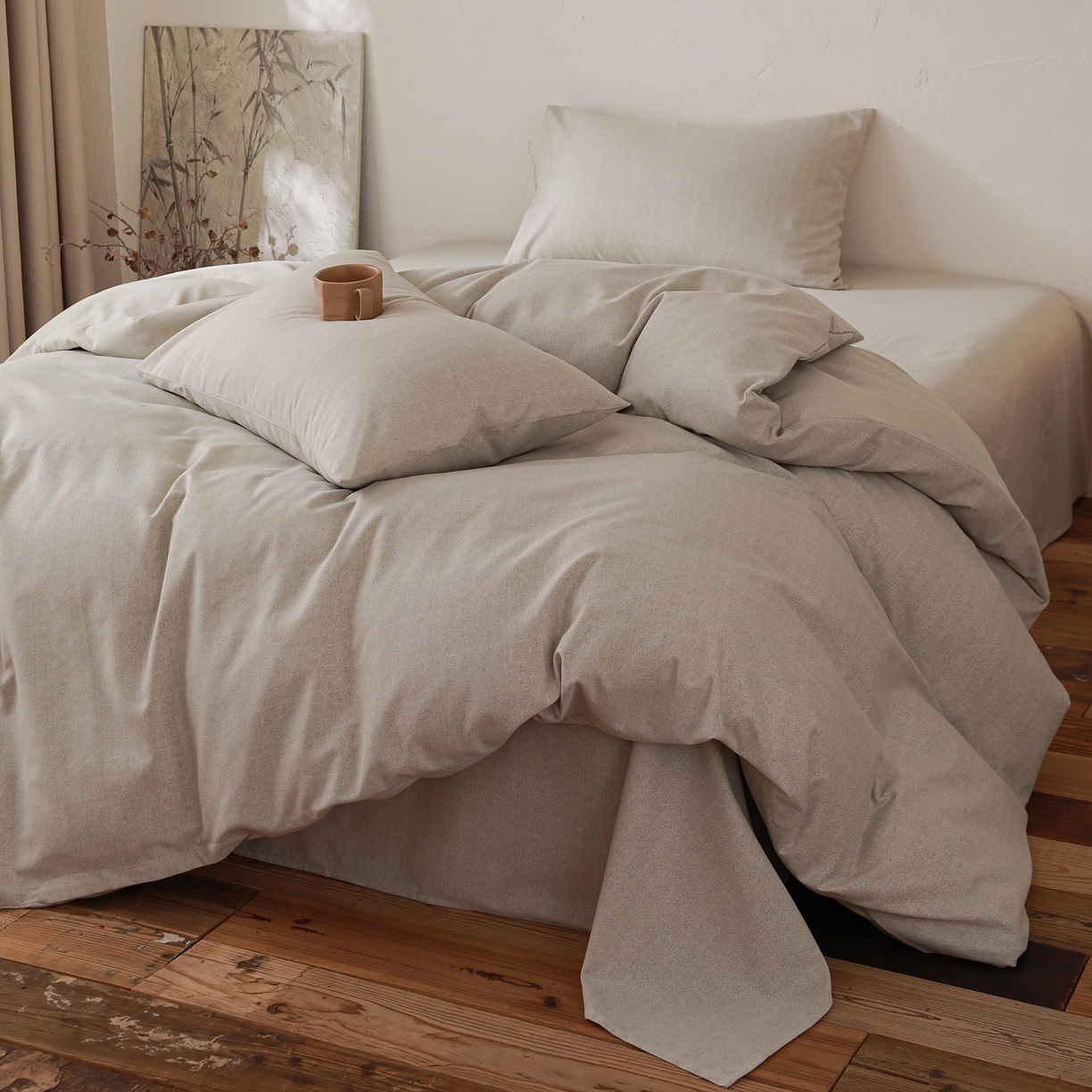 91家纺网 家纺一手货源 找家纺 小叮当家纺仓储工厂店 (买家秀 爆款花型 不断货)2025秋冬新款亲肤舒适良品磨毛四件套 肌理灰