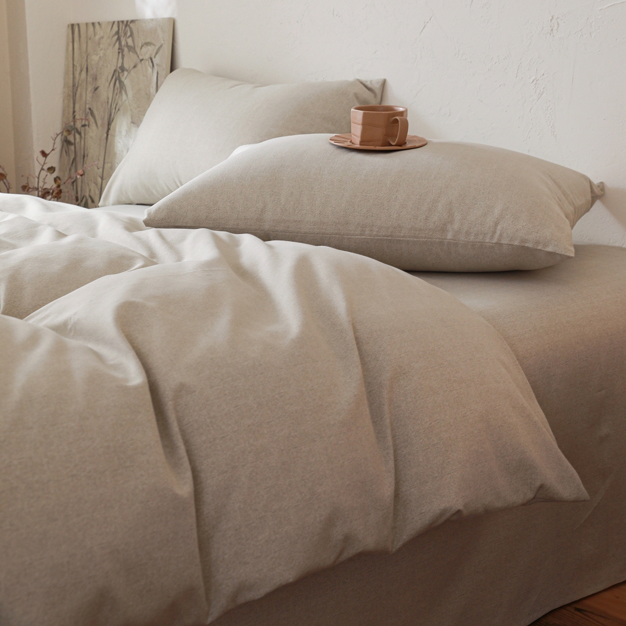 91家纺网 家纺一手货源 找家纺 小叮当家纺仓储工厂店 (买家秀 爆款花型 不断货)2025秋冬新款亲肤舒适良品磨毛四件套 肌理灰