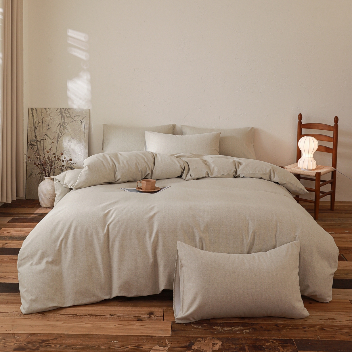 91家纺网 家纺一手货源 找家纺 小叮当家纺仓储工厂店 (买家秀 爆款花型 不断货)2025秋冬新款亲肤舒适良品磨毛四件套 肌理灰