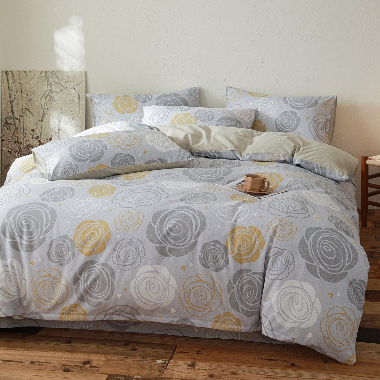 91家纺网 家纺一手货源 找家纺 小叮当家纺仓储工厂店 (买家秀 爆款花型 不断货)2025秋冬新款亲肤舒适良品磨毛四件套 花韵