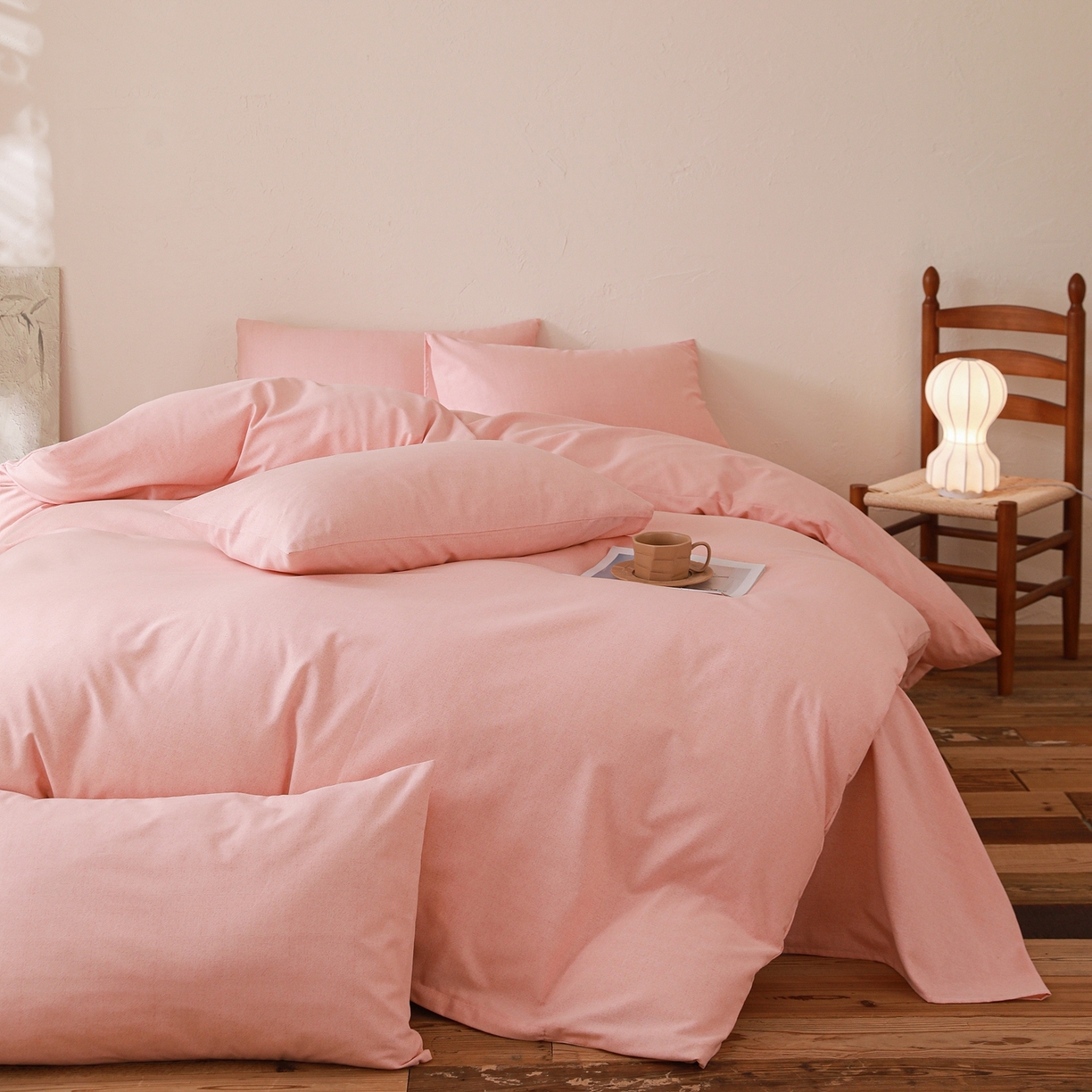 91家纺网 家纺一手货源 找家纺 小叮当家纺仓储工厂店 (买家秀 爆款花型 不断货)2025秋冬新款亲肤舒适良品磨毛四件套 肌理粉